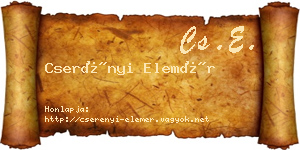 Cserényi Elemér névjegykártya