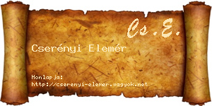Cserényi Elemér névjegykártya