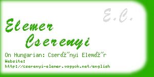 elemer cserenyi business card